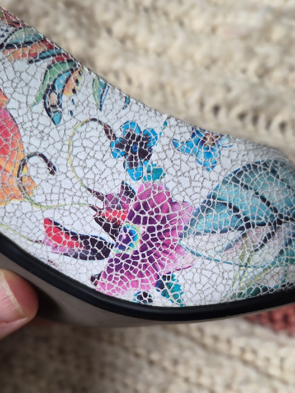 David Tate Mosaic Floral Slingback Pump Heels Multicolor Pastels 9.5 - Picture 8 of 16